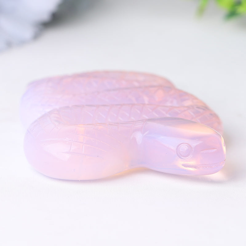 Pink Opalite Snake Crystal Carvings