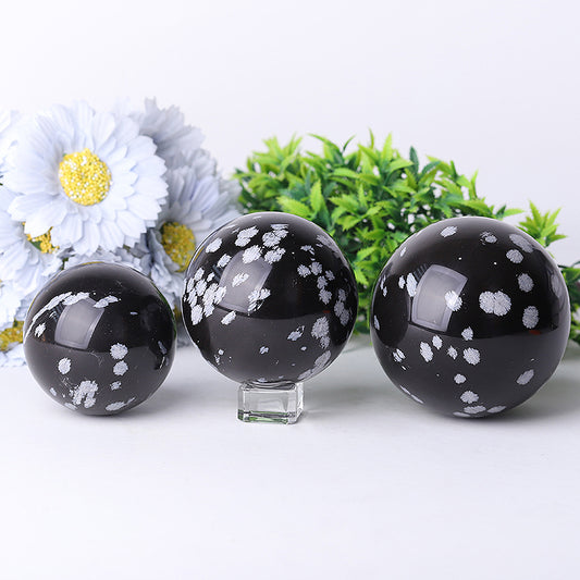 2.0"-4.0" Snowflake Stone Crystal Spheres