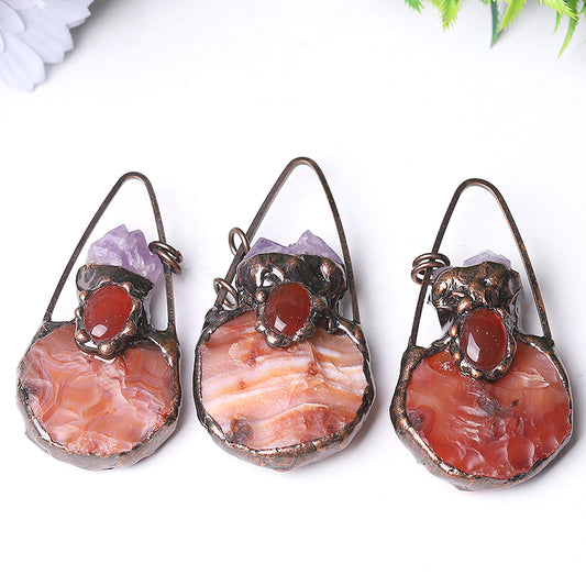 3" Carnelian Amethyst Pendant for Jewelry DIY