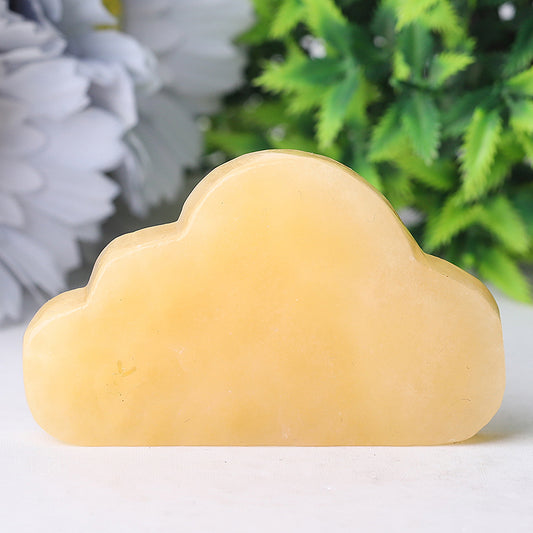 2.8" Yellow Jade  Cloud Crystal Carvings