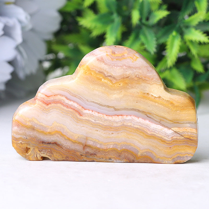 2.7" Crazy Agate Cloud Crystal Carvings