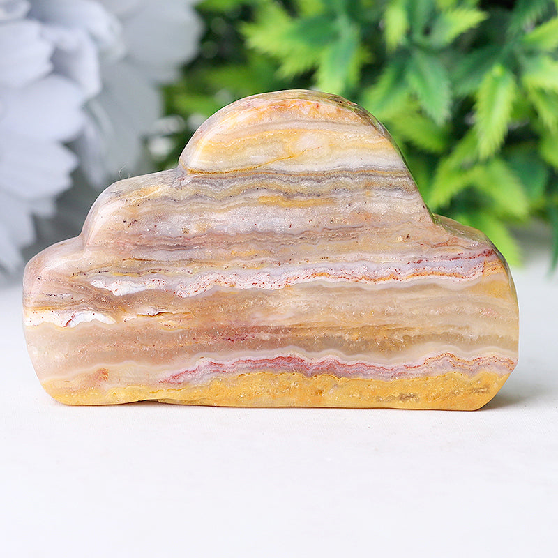 2.7" Crazy Agate Cloud Crystal Carvings