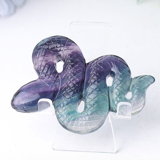 4" Fluorite Snake Crystal Carvings