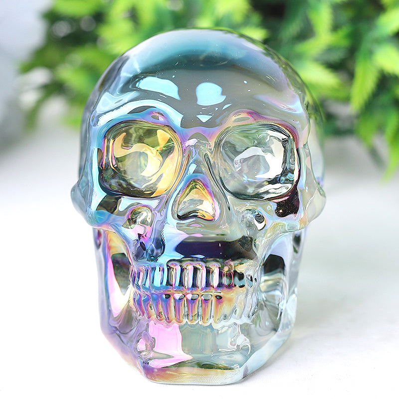 3" Aura Glass Skull Angel Crystal Carvings