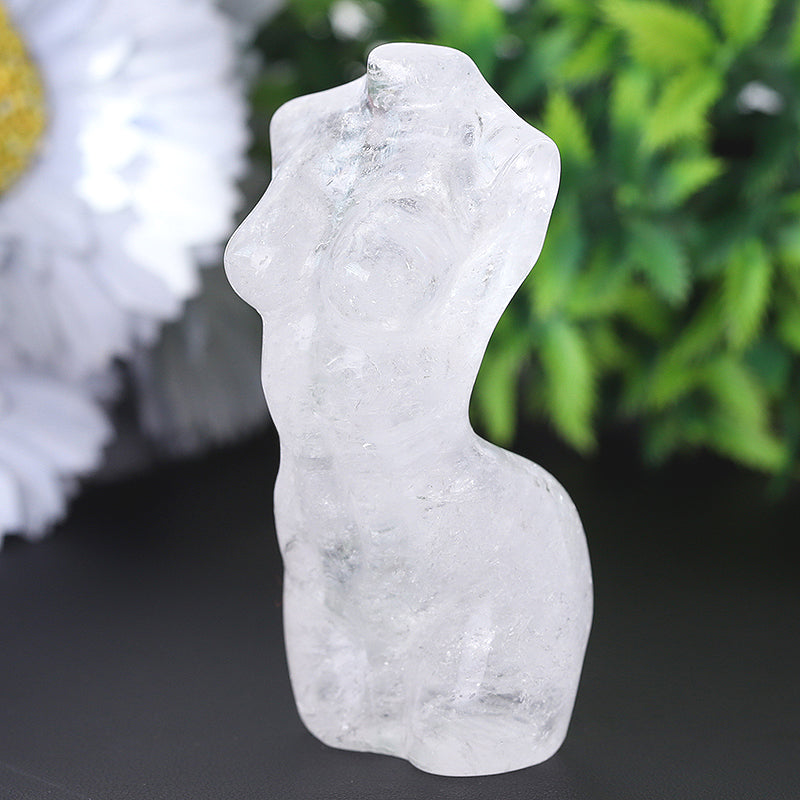 3" Clear Quartz Woman Man Model Body Crystal Carvings