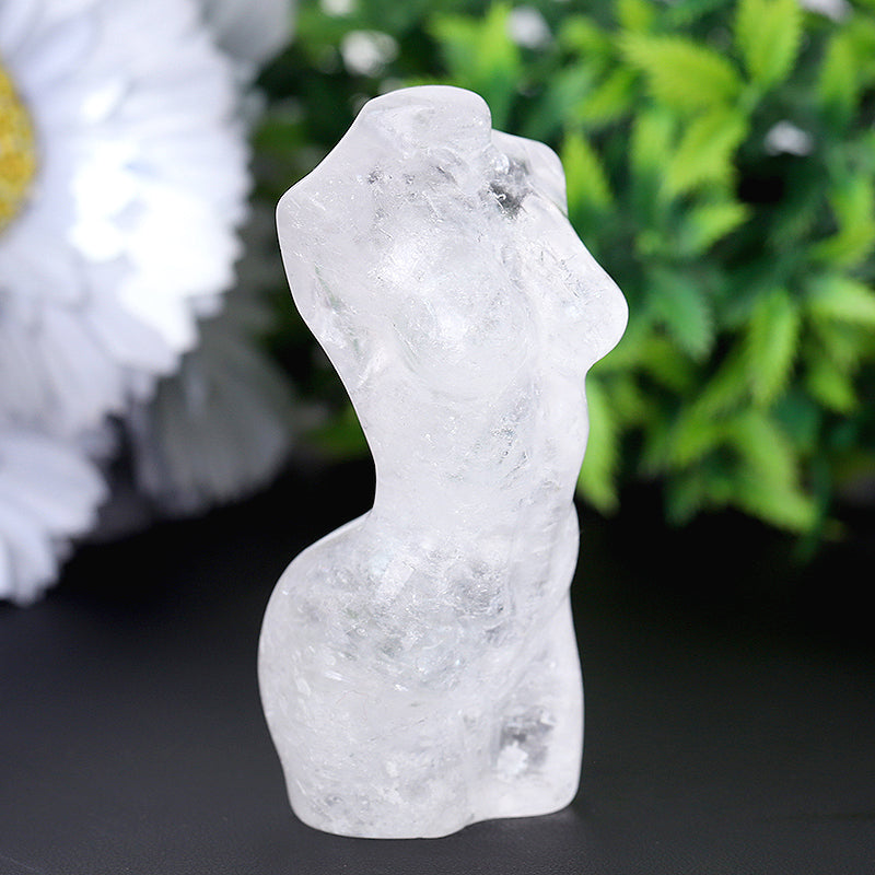 3" Clear Quartz Woman Man Model Body Crystal Carvings