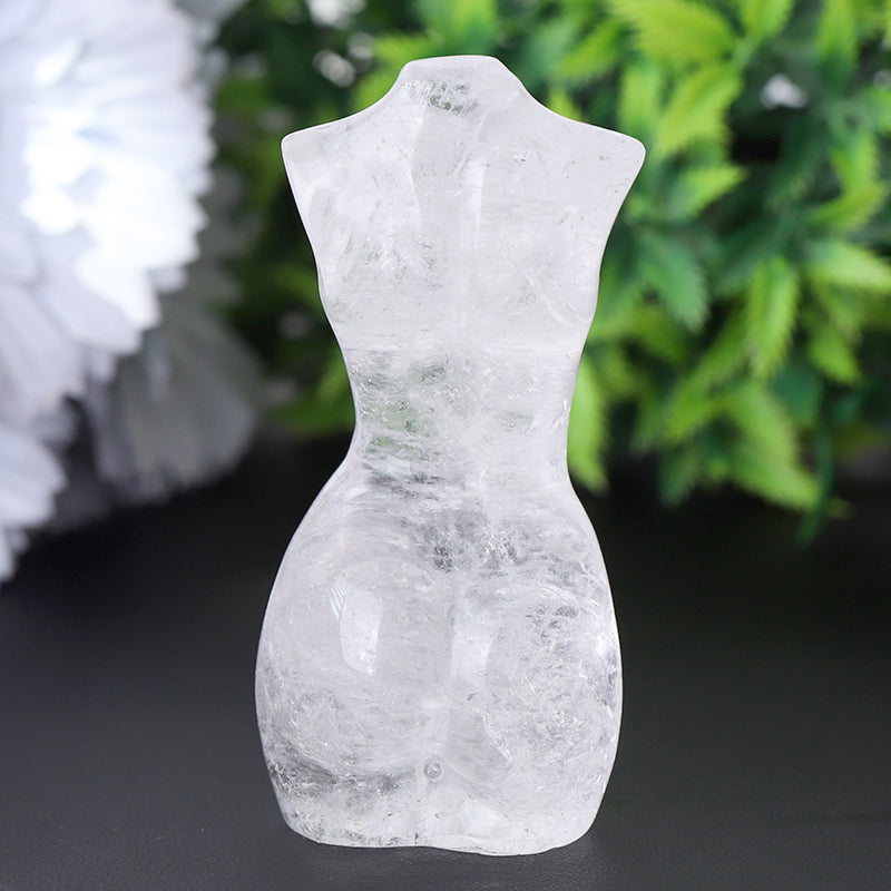 3" Clear Quartz Woman Man Model Body Crystal Carvings