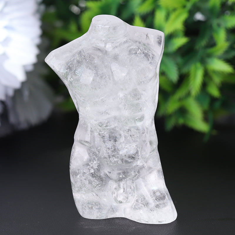 3" Clear Quartz Woman Man Model Body Crystal Carvings