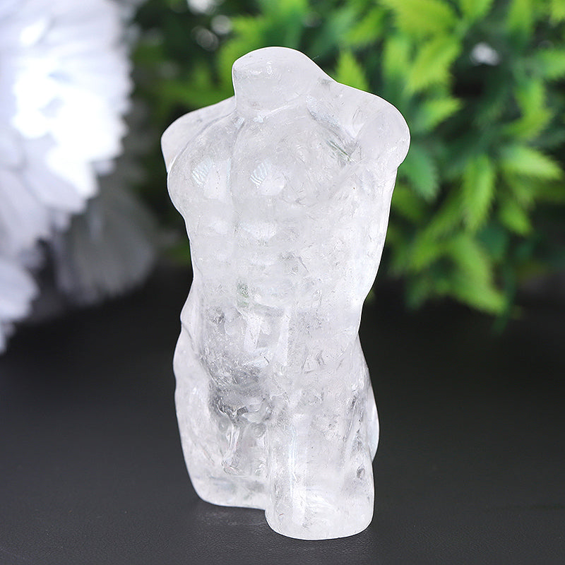 3" Clear Quartz Woman Man Model Body Crystal Carvings