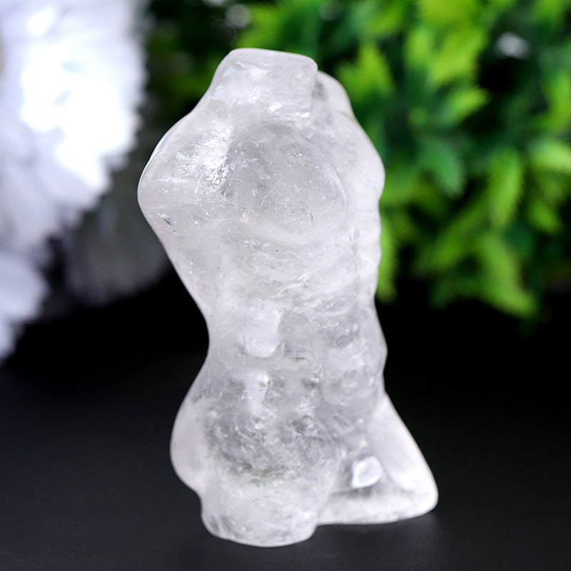 3" Clear Quartz Woman Man Model Body Crystal Carvings