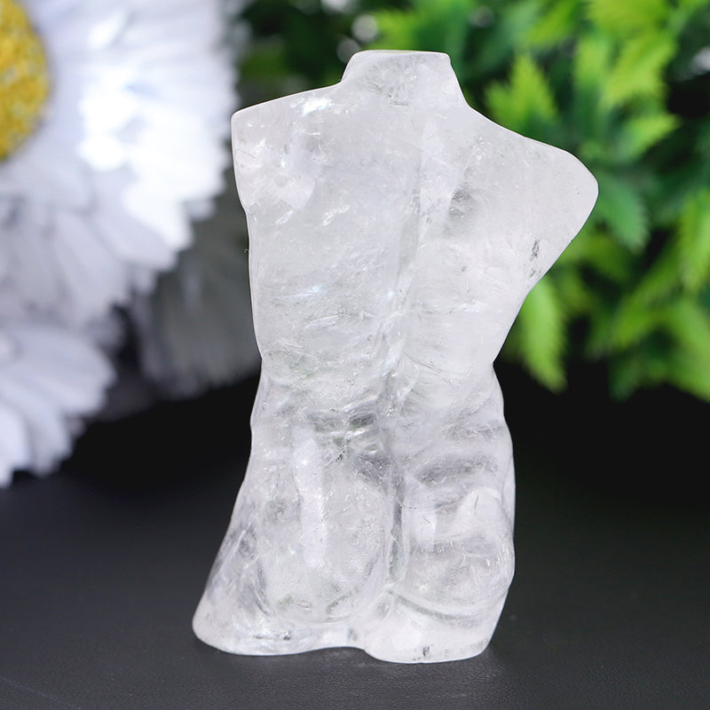 3" Clear Quartz Woman Man Model Body Crystal Carvings