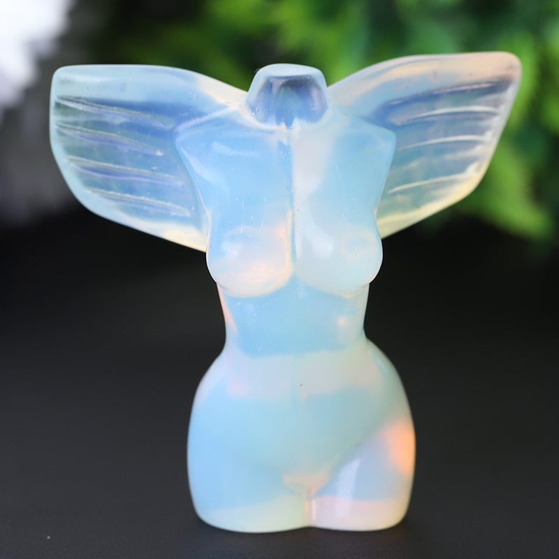 2" Woman Model Body with Wings Crystal Carvings