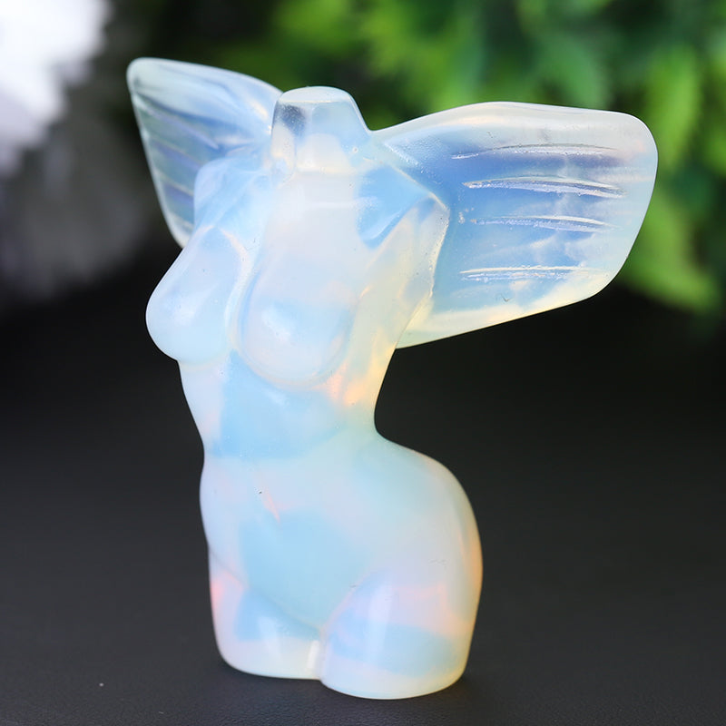 2" Woman Model Body with Wings Crystal Carvings