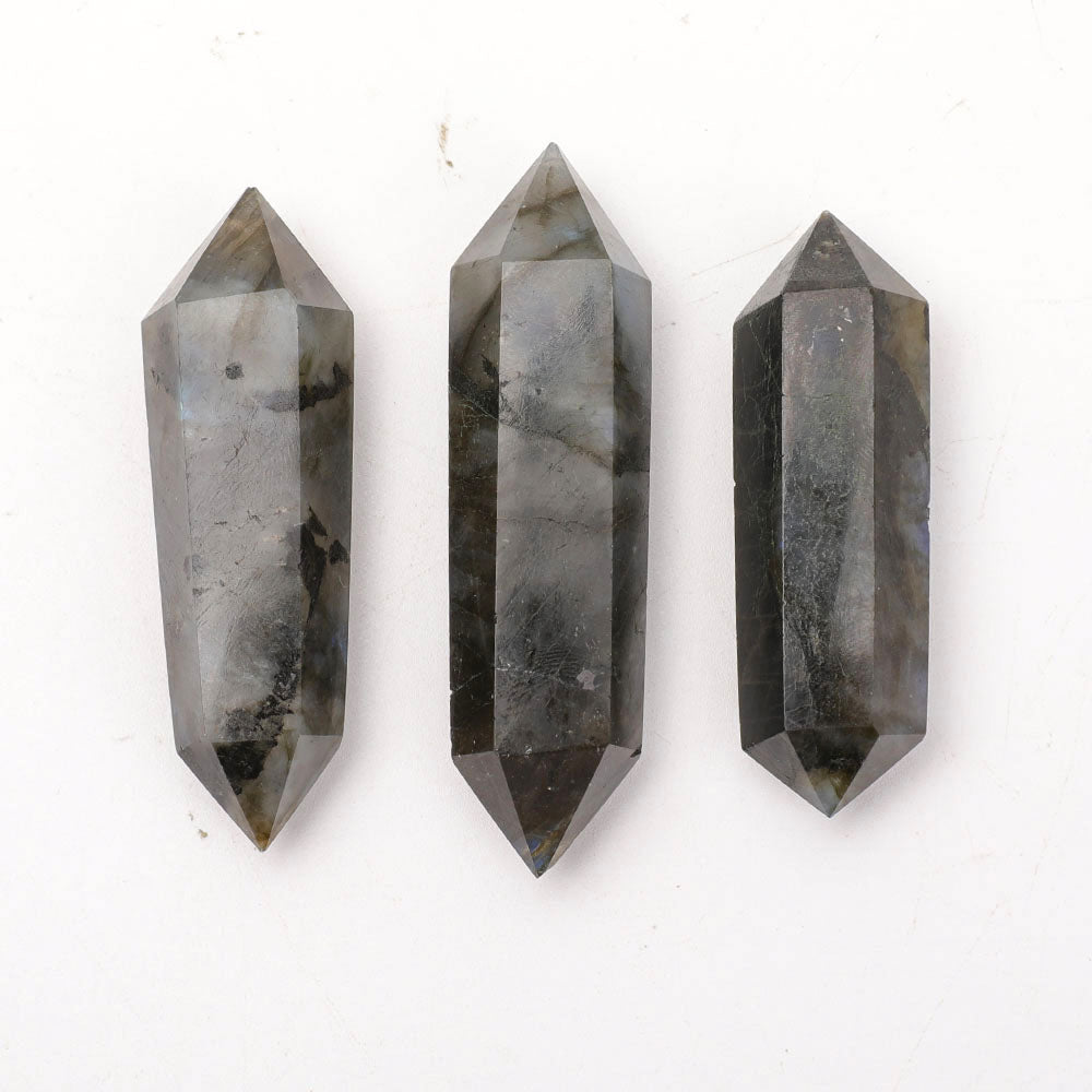 Set of 3 Labradorite Double Terminated Points