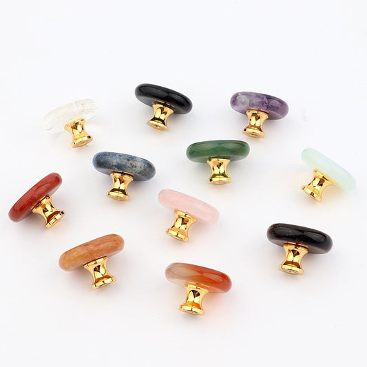 Smaller Natural Polished Crystal Stone Handles for Home Decoration