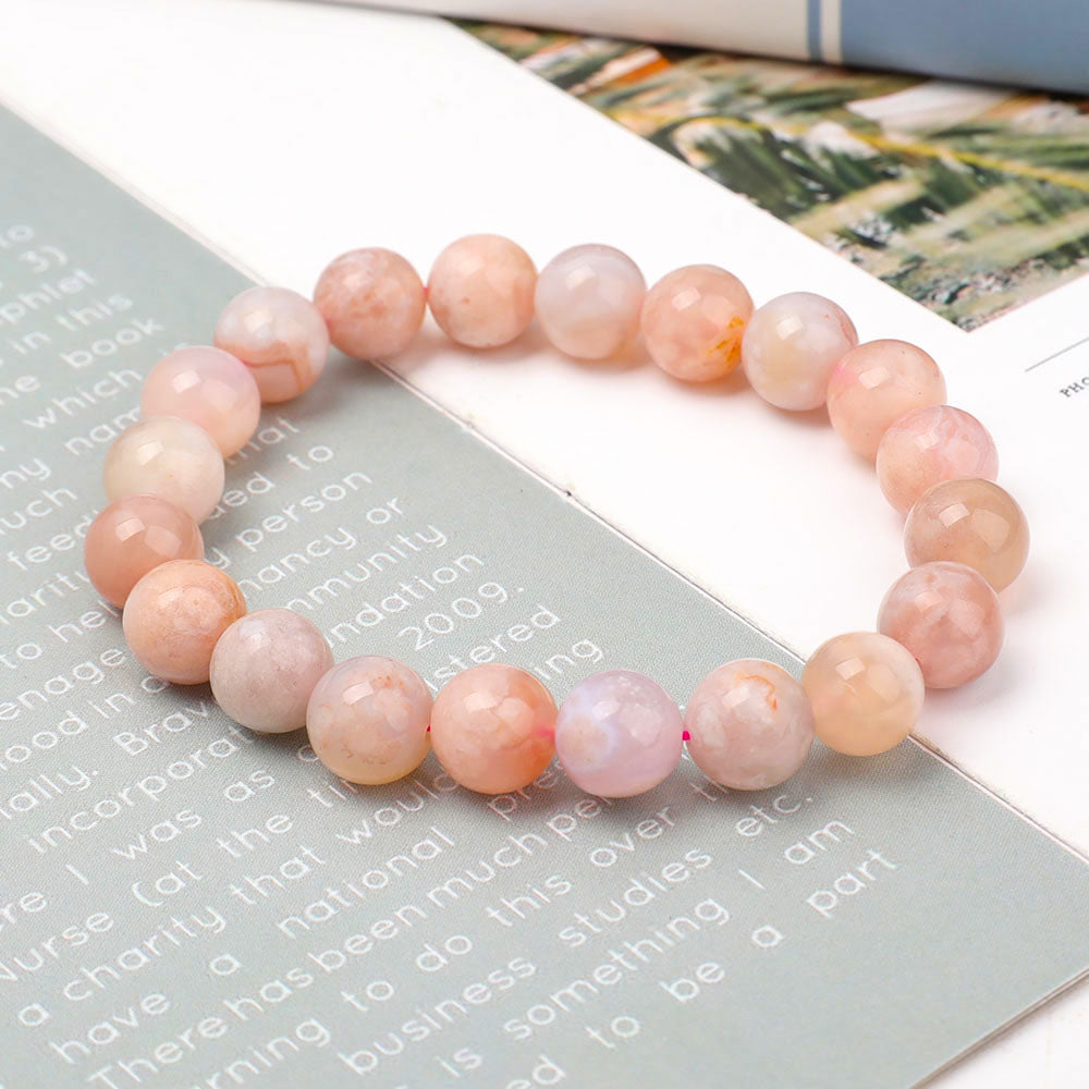 10mm Flower Agate Bracelet