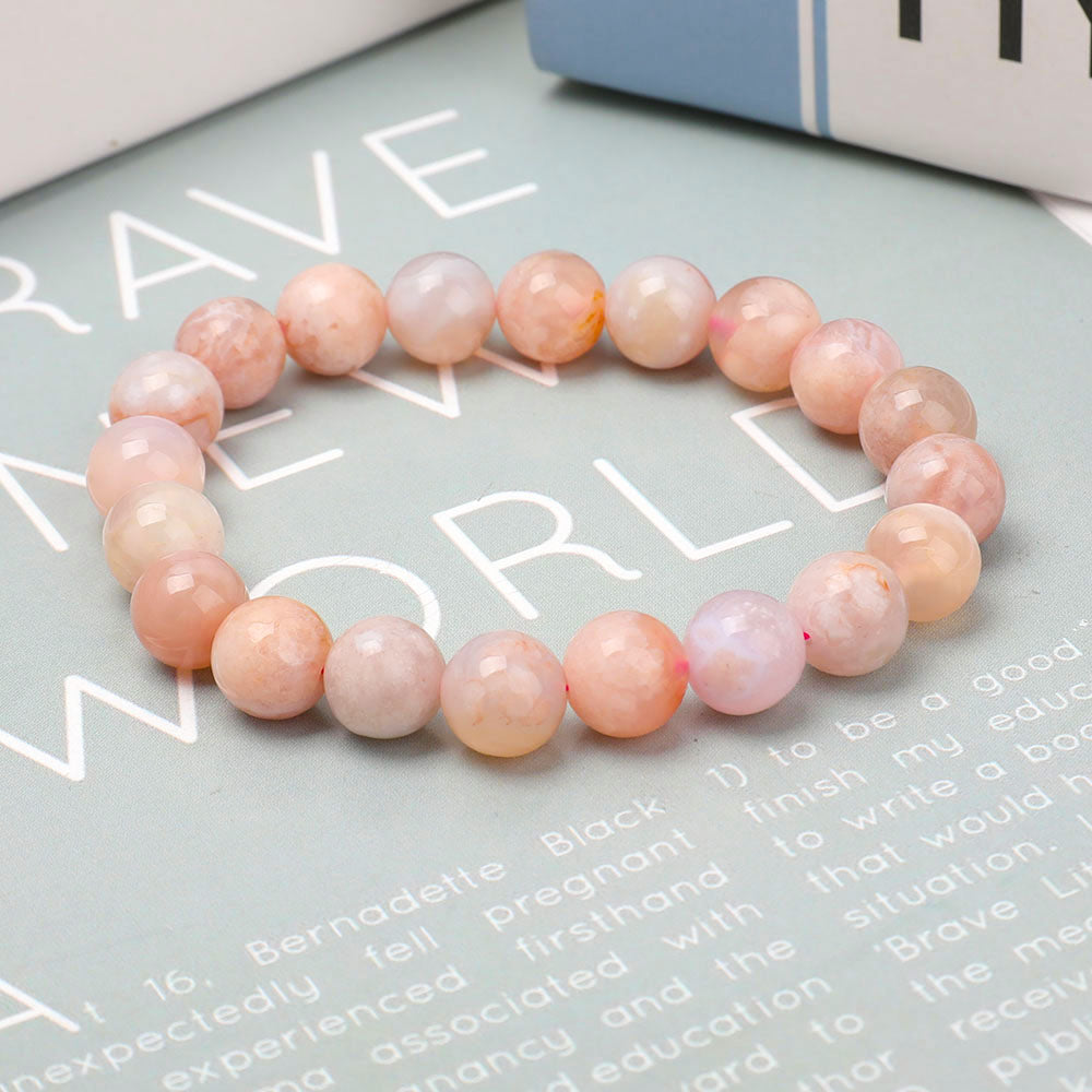 10mm Flower Agate Bracelet