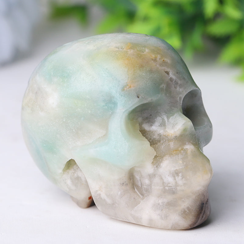 2" Sky Blue Skull Crystal Carvings