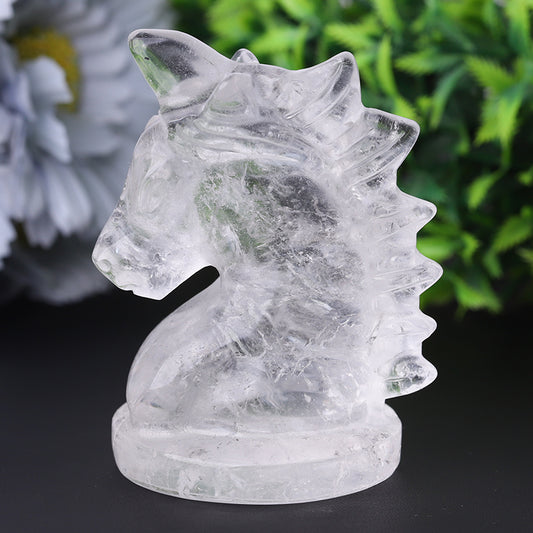 3" Clear Quartz Unicorn Crystal Carvings
