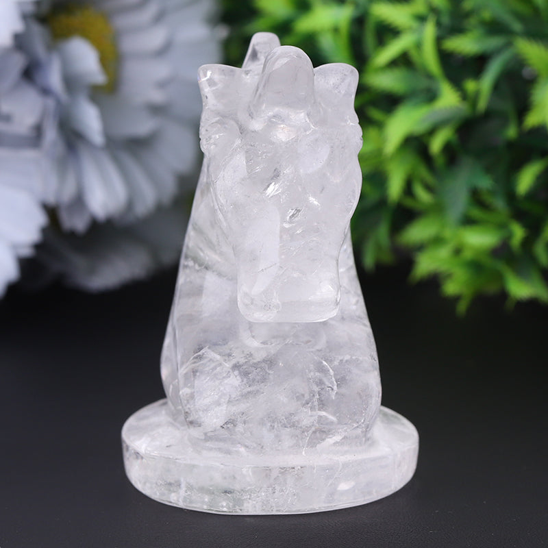 3" Clear Quartz Unicorn Crystal Carvings