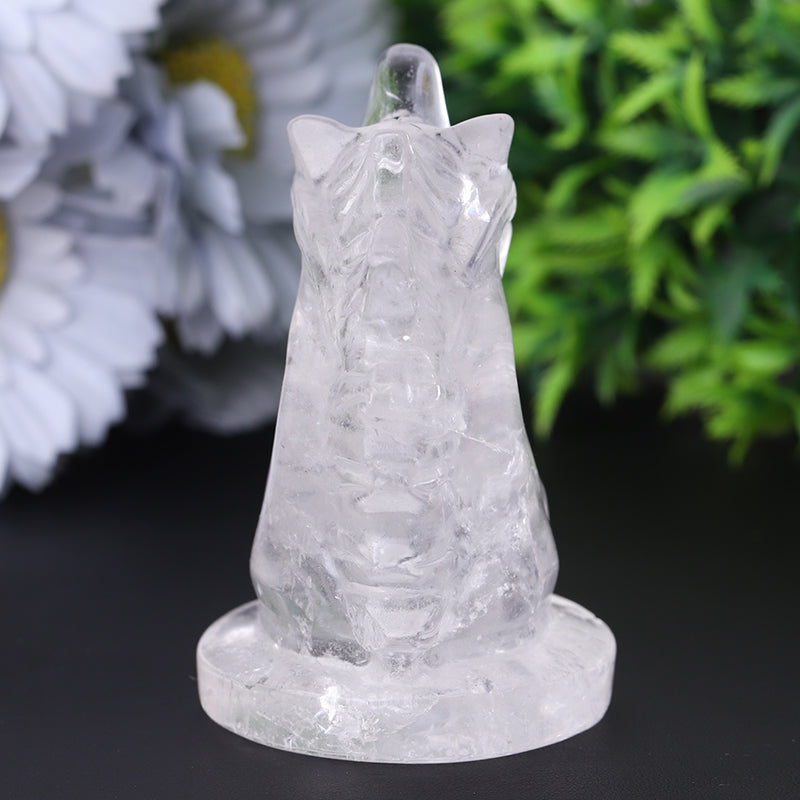 3" Clear Quartz Unicorn Crystal Carvings