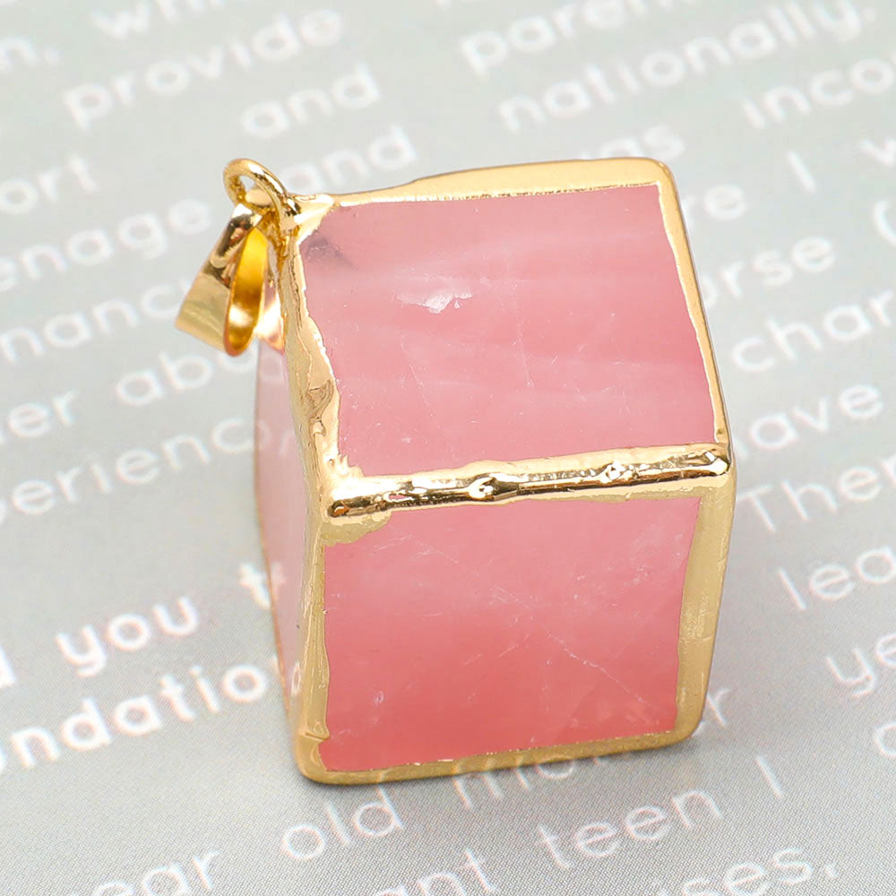 Rose Quartz Cube Pendant