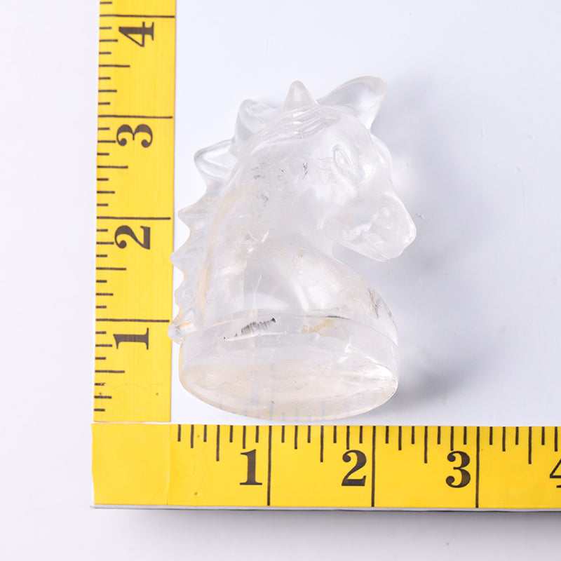 3" Clear Quartz Unicorn Crystal Carvings