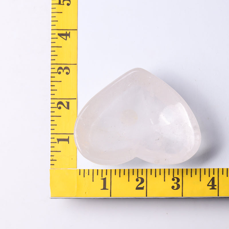 3.5" Clear Quartz Heart Shape Bowl Crystal Carvings