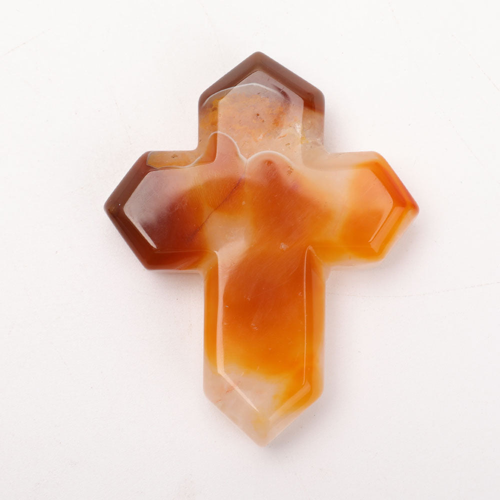 Hand Carved Druzy Agate Cross