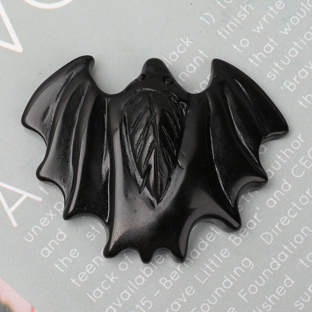 DISCOUNT Black Obsidian Bat Carvings For Halloween
