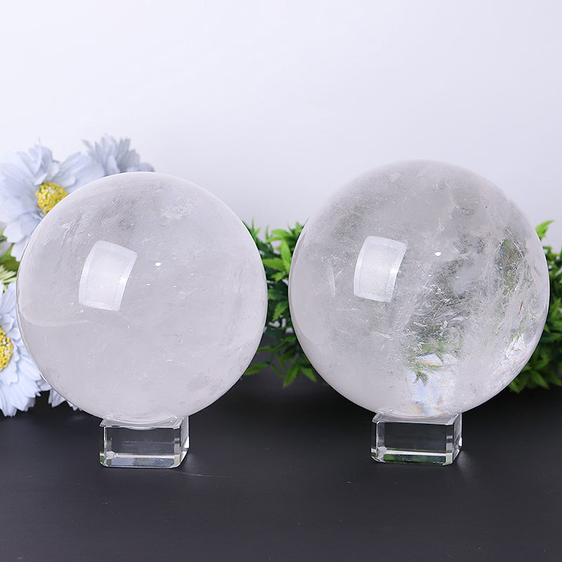 5" Unique Clear Quartz Crystal Sphere