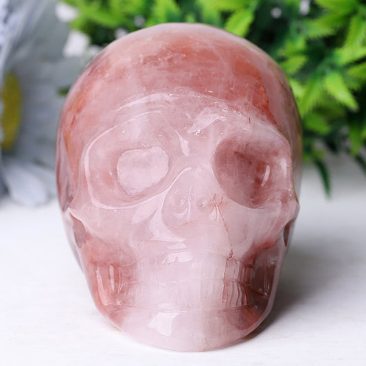 3.5" Fire Quartz Skull Crystal Carvings