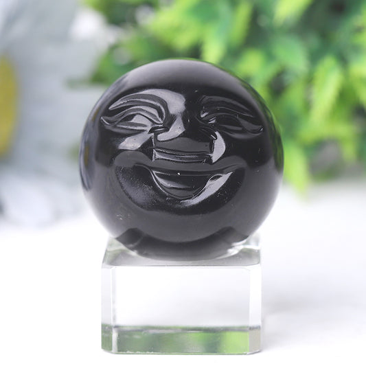 1.35" Smile Face Crystal Carvings