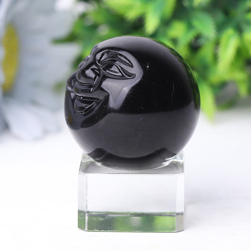 1.35" Smile Face Crystal Carvings