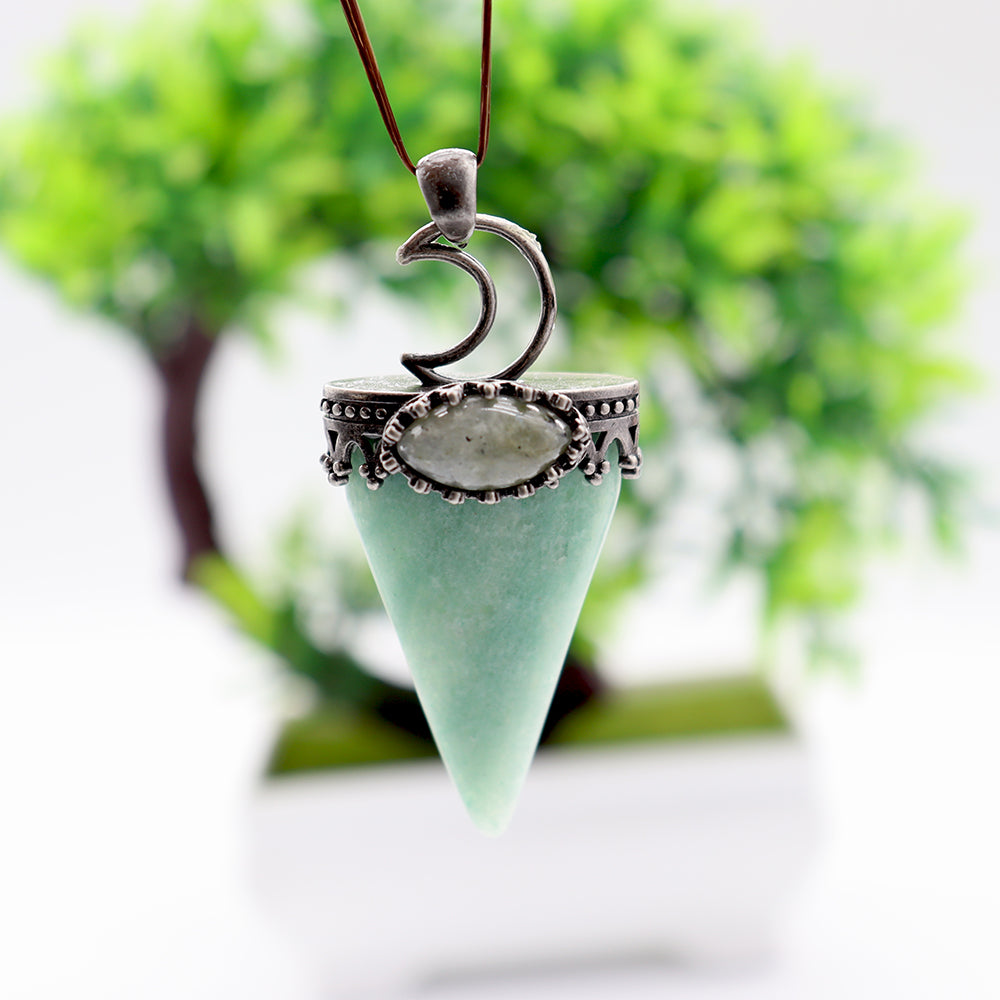 Crystal and Gem Stone Moon Pendants