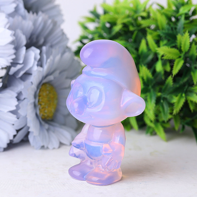 3.18" Pink Opalite Smurfs Crystal Carvings