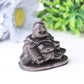 2.4" Silver Obsidian Buddha Crystal Carvings