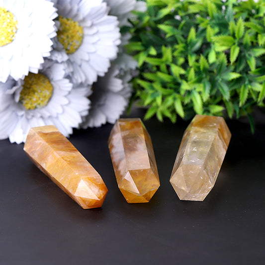 Set of 3 Golden Healer Crystal Points 3.5"