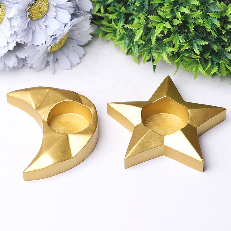 Resin Star Moon Candle Holder