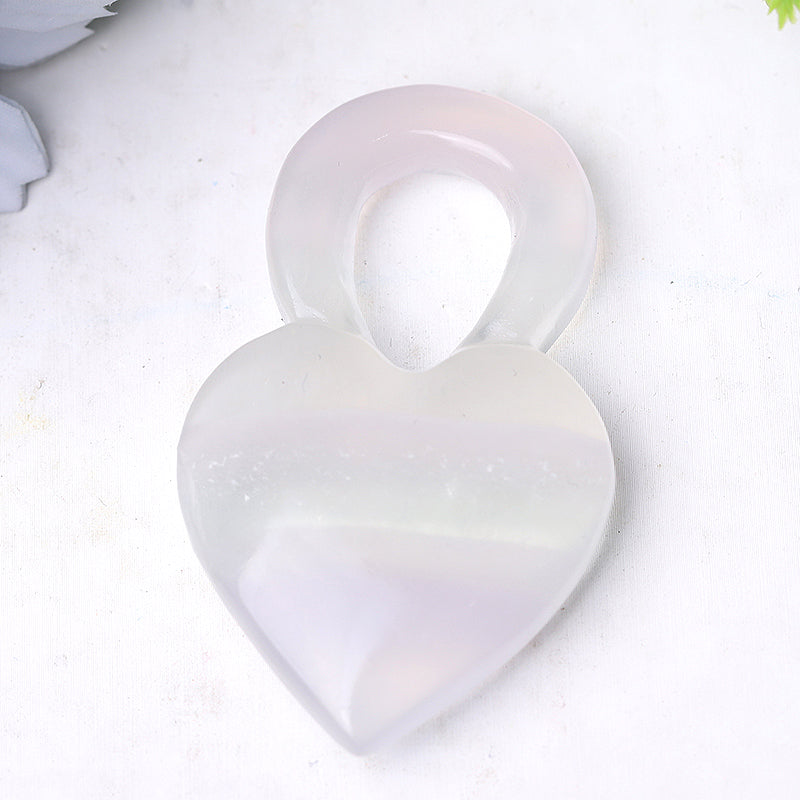 2.6" Heart Crystal Carvings