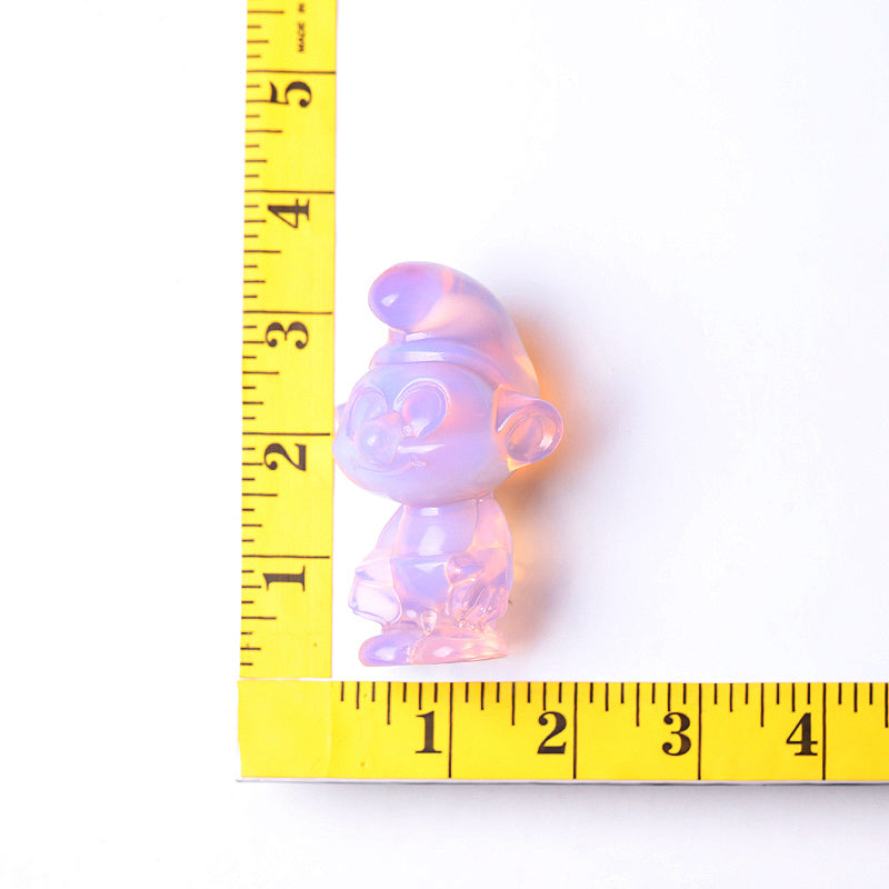 3.18" Pink Opalite Smurfs Crystal Carvings