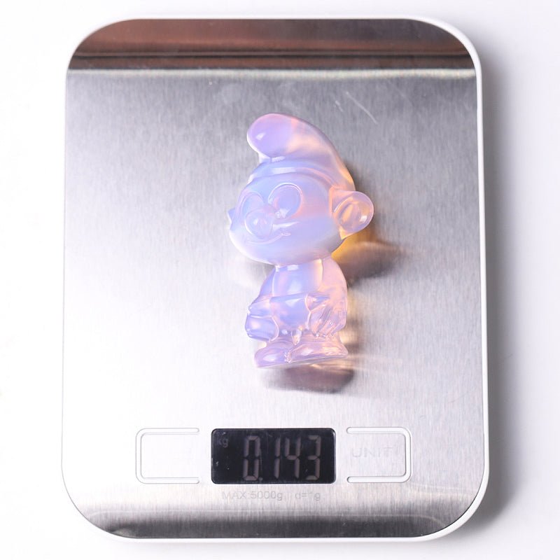 3.18" Pink Opalite Smurfs Crystal Carvings