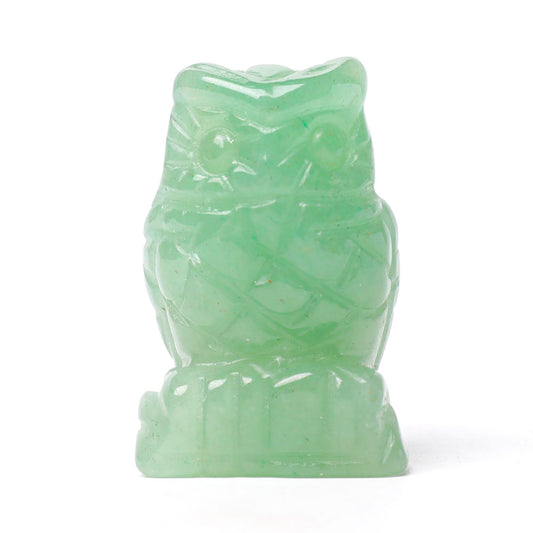 2.0" Aventurine Owl Figurine Crystal Carvings