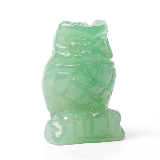 2.0" Aventurine Owl Figurine Crystal Carvings