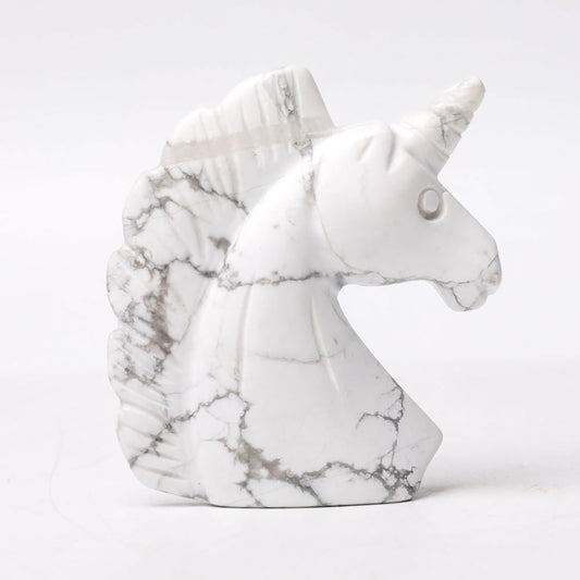 2.0" Howlite Unicorn Crystal Carvings