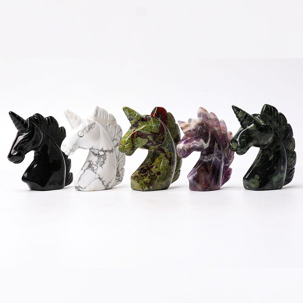 2.0" Howlite Unicorn Crystal Carvings