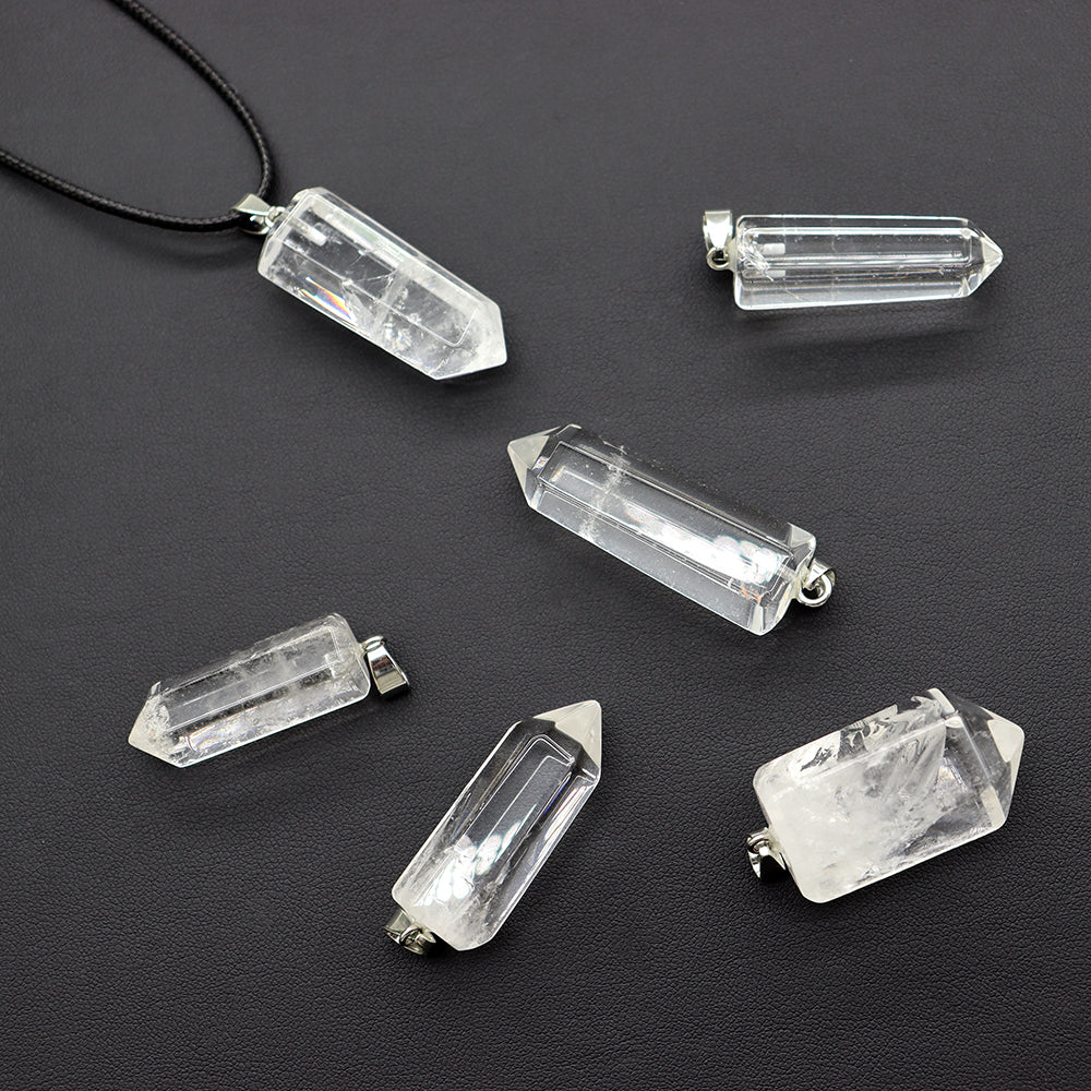 Clear Meaningful Quartz Mini Crystal Healing Pendant
