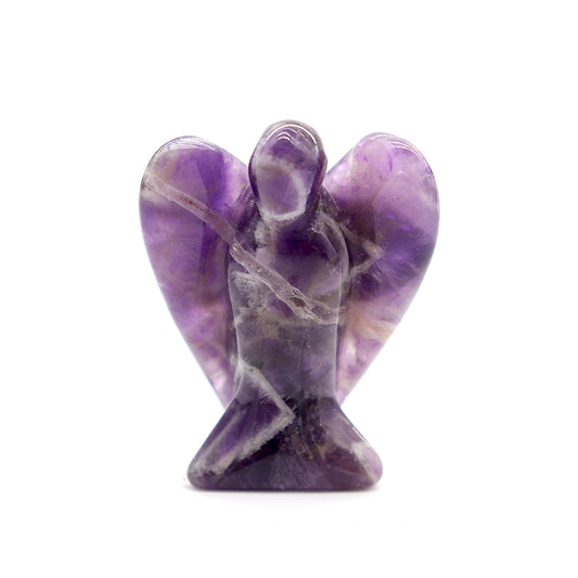 Crystal Gemstone Carved Pocket Crystal Guardian Angel Figurines 3 inch