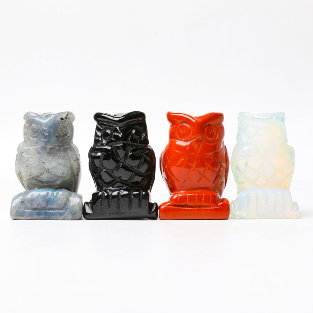 2.0" Crystal Carving Owl Figurine Decoration