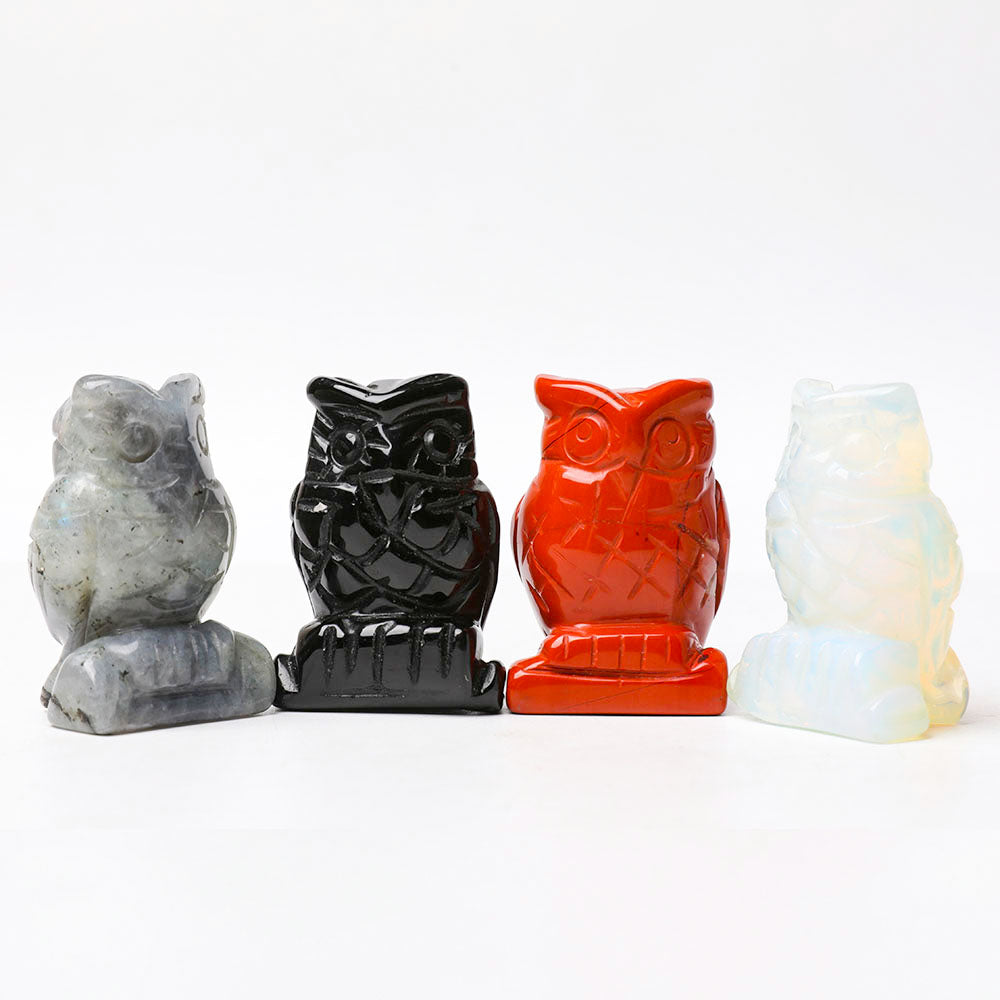 2.0" Crystal Carving Owl Figurine Decoration